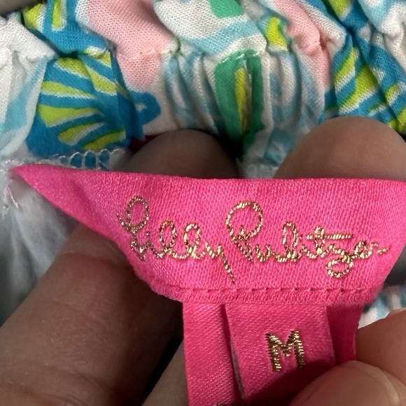 Lilly Pulitzer Nevie Off The Shoulder Dress Multi Caribbean Citrus Print Size M - Picture 3 of 5